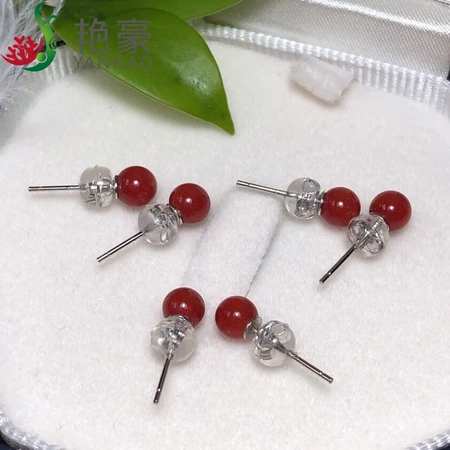 Yanhao Taiwan Sardine Natural Coral Round Bead Single Bead Stud Earrings Deep Sea Organic Gemstone 925 Silver 18K Rose Gold Optional 520 Valentine's Day Gift for Girlfriend Wife Birthday 925 Silver Coral Stud Earrings 6mm Yanhao Taiwan Sardine Natural Coral Round Bead Single Bead Stud Earrings Deep Sea Organic Gemstone 925 Silver 18K Rose Gold Optional 520 Valentine's Day Gift for Girlfriend Wife Birthday 925 Silver Coral Stud Earrings 6mm