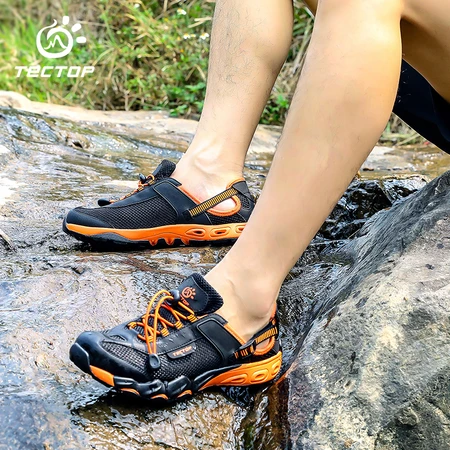 Tantuo TECTOP river tracing shoes spring and summer wading shoes outdoor drainage hiking shoes couple models sports breathable wear-resistant casual shoes men's models black/orange 42 Tantuo TECTOP river tracing shoes spring and summer wading shoes outdoor drainage hiking shoes couple models sports breathable wear-resistant casual shoes men's models black/orange 42