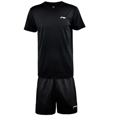 Li Ning LI-NING sportswear suit men's new badminton suit T-shirt short-sleeved quick-drying shorts spring and summer table tennis net suit ATSS959-1 black suit XL Li Ning LI-NING sportswear suit men's new badminton suit T-shirt short-sleeved quick-drying shorts spring and summer table tennis net suit ATSS959-1 black suit XL