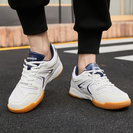 Pull back sports sneakers low top thick bottom non-slip table tennis shoes breathable mesh shoes men and women couple shoes shock-absorbing floor table tennis shoes suitable for indoor and outdoor 103HC white/dark blue 39/standard size Pull back sports sneakers low top thick bottom non-slip table tennis shoes breathable mesh shoes men and women couple shoes shock-absorbing floor table tennis shoes suitable for indoor and outdoor 103HC white/dark blue 39/standard size