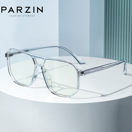Parsons PARZIN anti-blue light anti-radiation glasses, transparent large frame double beam flat mirror for men and women, computer mobile phone anti-blue light goggles 2021 15789L transparent color Parsons PARZIN anti-blue light anti-radiation glasses, transparent large frame double beam flat mirror for men and women, computer mobile phone anti-blue light goggles 2021 15789L transparent color