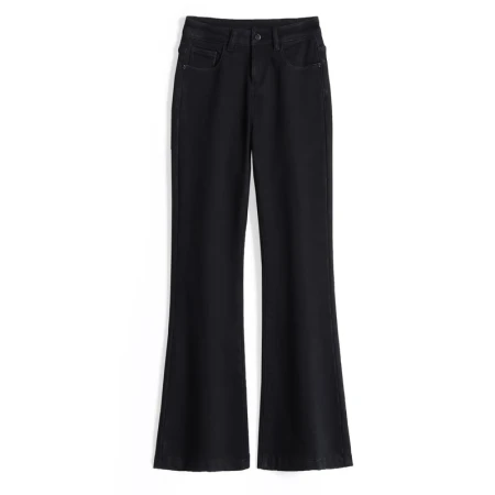 Pierre Cardin jeans women's spring high waist all-match elastic slim flared wide-leg pants trousers EPGMS1920 black 30 Pierre Cardin jeans women's spring high waist all-match elastic slim flared wide-leg pants trousers EPGMS1920 black 30