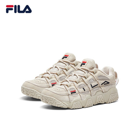 FILA Fila basketball shoes female couple parent-child shoes 2021 autumn BARRICADE series student low-cut basketball cultural shoes retro casual shoes women's shoes oatmeal-OM 37.5 FILA Fila basketball shoes female couple parent-child shoes 2021 autumn BARRICADE series student low-cut basketball cultural shoes retro casual shoes women's shoes oatmeal-OM 37.5