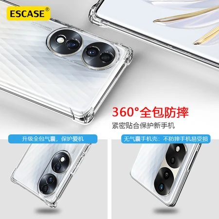 ESCASE Honor 70 mobile phone case all-inclusive drop-proof transparent protective case soft shell TPU airbag unisex with lanyard hole ES-iP9 series upgraded version transparent white ESCASE Honor 70 mobile phone case all-inclusive drop-proof transparent protective case soft shell TPU airbag unisex with lanyard hole ES-iP9 series upgraded version transparent white