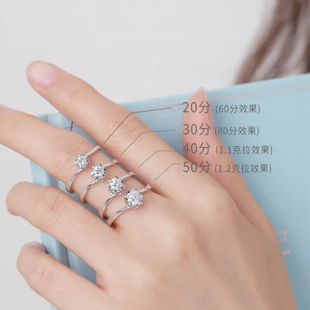 Zokay Diamond Ring White 18K Gold Six-claw Diamond Ring Snowflake Style Car Flower Twist Arm Design Showing Diamond Marriage Proposal Ring Female W0684820 DE/SI12# Zokay Diamond Ring White 18K Gold Six-claw Diamond Ring Snowflake Style Car Flower Twist Arm Design Showing Diamond Marriage Proposal Ring Female W0684820 DE/SI12#
