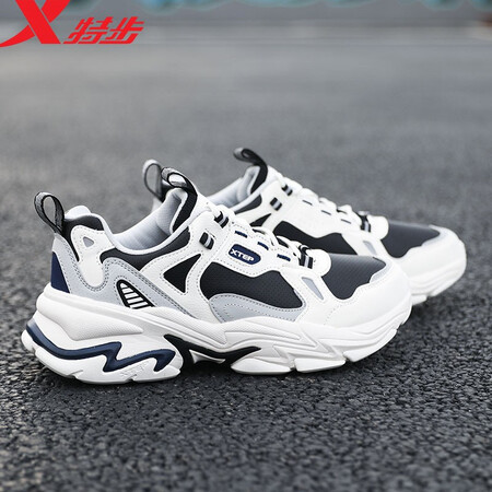 Xtep men's shoes sports shoes men's autumn and winter leather shoes shock absorption new running shoes running shoes casual shoes men's sports shoes bag old shoes men black and white 43 Xtep men's shoes sports shoes men's autumn and winter leather shoes shock absorption new running shoes running shoes casual shoes men's sports shoes bag old shoes men black and white 43