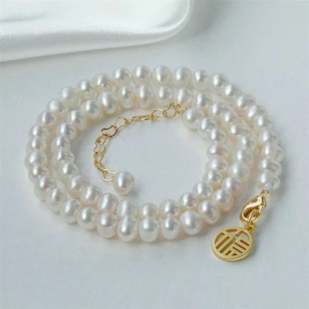 Pearl Queen Freshwater Pearl Necklace Female 5.5-6mm Near Round Clavicle Necklace Fu Brand Pendant Pearl Queen Freshwater Pearl Necklace Female 5.5-6mm Near Round Clavicle Necklace Fu Brand Pendant