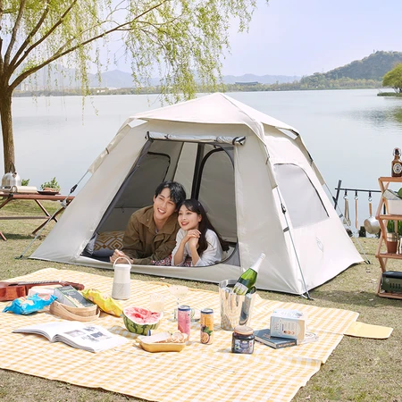 Beijing-Tokyo Park Quick Opening Tent Main Hall Outdoor Camping Tent Automatic Bouncing Storage 3-4 People Large Space Sunscreen and Windproof Beijing-Tokyo Park Quick Opening Tent Main Hall Outdoor Camping Tent Automatic Bouncing Storage 3-4 People Large Space Sunscreen and Windproof