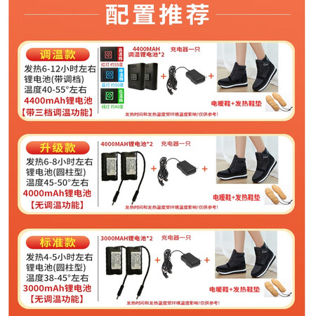 Xing'en electric heating shoes electric heating shoes can be walked with heating for men and women heating foot warmer heating warm cotton shoes outdoor warm protection protection against cold and snow adjustable temperature adjustment / heating 6-12 hours three-speed temperature adjustment 36 yards one yard smaller Xing'en electric heating shoes electric heating shoes can be walked with heating for men and women heating foot warmer heating warm cotton shoes outdoor warm protection protection against cold and snow adjustable temperature adjustment / heating 6-12 hours three-speed temperature adjustment 36 yards one yard smaller