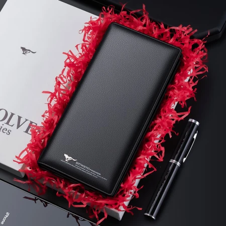 Septwolves Genuine Leather Wallet Men's Long Section Cowhide Ticket Holder Student Gift Box for Boyfriend Husband Valentine's Day Gift Septwolves Genuine Leather Wallet Men's Long Section Cowhide Ticket Holder Student Gift Box for Boyfriend Husband Valentine's Day Gift