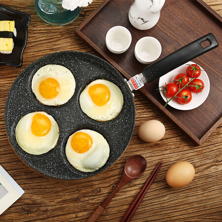 Jiabai Non-stick Pan 24CM Frying Pan Pancake Steak 4 Hole Omelette Pot with Gas Stove Jiabai Non-stick Pan 24CM Frying Pan Pancake Steak 4 Hole Omelette Pot with Gas Stove