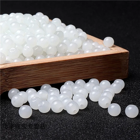 Handmade beads loose beads wholesale loose beads DIY jewelry accessories white flow glass beads string bracelet imitation jade beads braided bracelet necklace pendant rope beads imitation jade beads 20 pieces 6 mm Handmade beads loose beads wholesale loose beads DIY jewelry accessories white flow glass beads string bracelet imitation jade beads braided bracelet necklace pendant rope beads imitation jade beads 20 pieces 6 mm