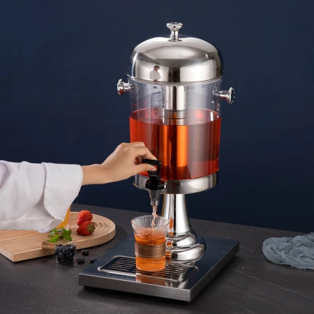 Venus commercial cafeteria tableware stainless steel juice tripod transparent self-service beverage machine beverage barrel with faucet cold kettle double-headed Venus commercial cafeteria tableware stainless steel juice tripod transparent self-service beverage machine beverage barrel with faucet cold kettle double-headed