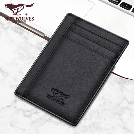 Seven wolves card case men's ultra-thin leather mini vertical bank card case business card holder driving license driver's license set two-in-one black vertical card case-can hold a driving license Seven wolves card case men's ultra-thin leather mini vertical bank card case business card holder driving license driver's license set two-in-one black vertical card case-can hold a driving license