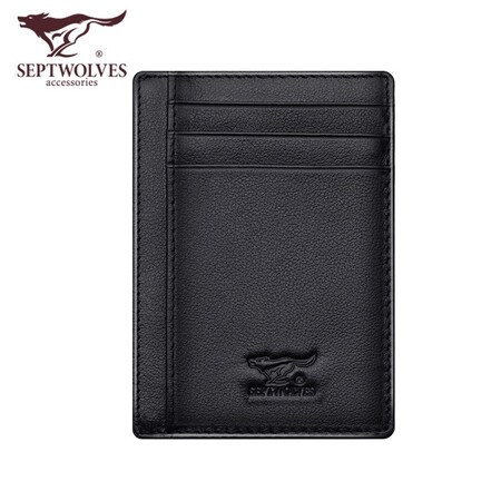 Seven wolves card case men's ultra-thin leather mini vertical bank card case business card holder driving license driver's license set two-in-one black vertical card case-can hold a driving license Seven wolves card case men's ultra-thin leather mini vertical bank card case business card holder driving license driver's license set two-in-one black vertical card case-can hold a driving license