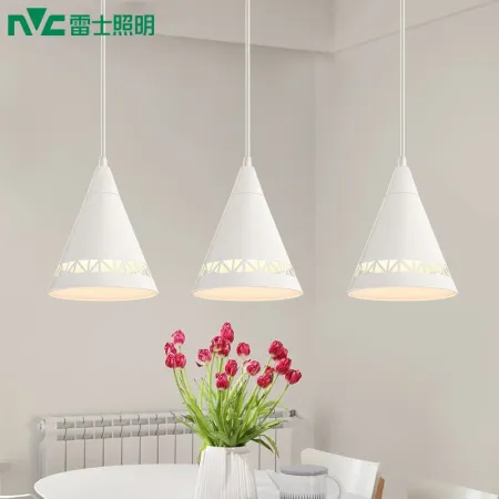 NVC NVC NVC lighting LED dining chandelier restaurant bar lamp modern minimalist wrought iron three-head chandelier white NVC NVC NVC lighting LED dining chandelier restaurant bar lamp modern minimalist wrought iron three-head chandelier white