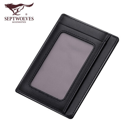 Seven wolves card case men's ultra-thin leather mini vertical bank card case business card holder driving license driver's license set two-in-one black vertical card case-can hold a driving license Seven wolves card case men's ultra-thin leather mini vertical bank card case business card holder driving license driver's license set two-in-one black vertical card case-can hold a driving license
