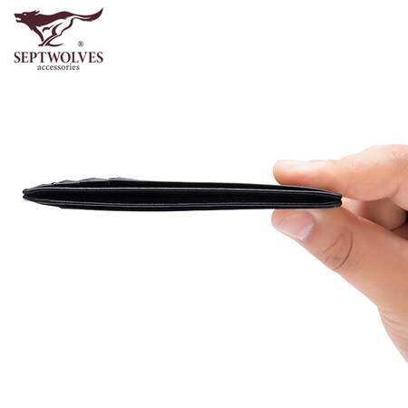Seven wolves card case men's ultra-thin leather mini vertical bank card case business card holder driving license driver's license set two-in-one black vertical card case-can hold a driving license Seven wolves card case men's ultra-thin leather mini vertical bank card case business card holder driving license driver's license set two-in-one black vertical card case-can hold a driving license