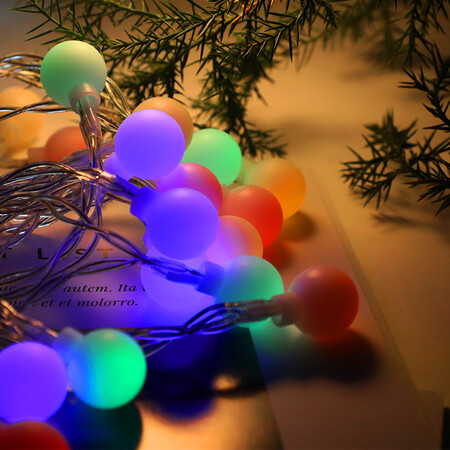 Cuttlefish color ball light 3 meters 20 lights battery type LED light small lantern flashing light romantic atmosphere scene layout bedroom dream decoration light birthday confession marriage proposal decoration night light Cuttlefish color ball light 3 meters 20 lights battery type LED light small lantern flashing light romantic atmosphere scene layout bedroom dream decoration light birthday confession marriage proposal decoration night light