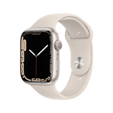 Apple Watch Series 7 Smart Watch GPS Model 45mm Starlight Aluminum Metal Case Starlight Sports Band MKN63CH/A Apple Watch Series 7 Smart Watch GPS Model 45mm Starlight Aluminum Metal Case Starlight Sports Band MKN63CH/A