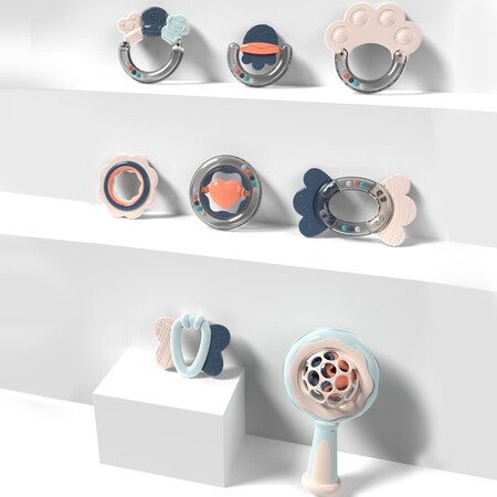 Leqin Lechin Baby Toys Newborn Fun Handbell Molar Teether Appease Toy Baby Rattle 8 Piece Set Leqin Lechin Baby Toys Newborn Fun Handbell Molar Teether Appease Toy Baby Rattle 8 Piece Set