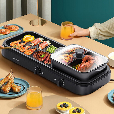 MeiLing MeiLing Shabu-grilled one-piece household electric grill non-stick barbecue pot MeiLing MeiLing Shabu-grilled one-piece household electric grill non-stick barbecue pot