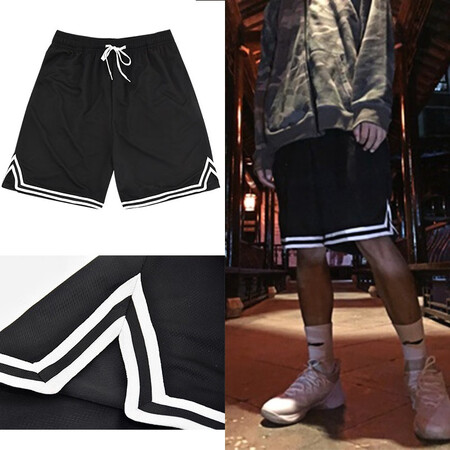 Sports running basketball pants fitness breathable quick-drying trend training five-point pants retro beach loose plus size shorts 3005 sports casual pants black L size suitable for 175-180CM70-75KG Sports running basketball pants fitness breathable quick-drying trend training five-point pants retro beach loose plus size shorts 3005 sports casual pants black L size suitable for 175-180CM70-75KG
