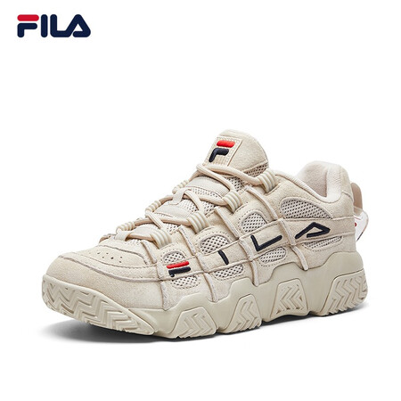 FILA Fila basketball shoes female couple parent-child shoes 2021 autumn BARRICADE series student low-cut basketball cultural shoes retro casual shoes women's shoes oatmeal-OM 37.5 FILA Fila basketball shoes female couple parent-child shoes 2021 autumn BARRICADE series student low-cut basketball cultural shoes retro casual shoes women's shoes oatmeal-OM 37.5