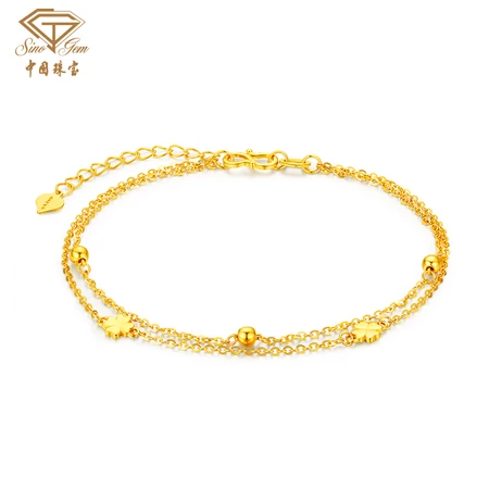 Chinese jewelry gold bracelet women's football gold 999 transfer beads four-leaf clover gold beads Valentine's Day gift for girlfriend rose gift box Chinese jewelry gold bracelet women's football gold 999 transfer beads four-leaf clover gold beads Valentine's Day gift for girlfriend rose gift box