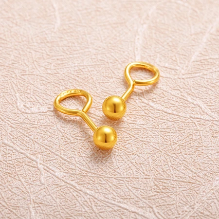 Xin Wanfu gold stud earrings for female mothers pure gold 9993D hard gold glossy peas earrings earrings for girlfriend E9279 about 0.95g Xin Wanfu gold stud earrings for female mothers pure gold 9993D hard gold glossy peas earrings earrings for girlfriend E9279 about 0.95g