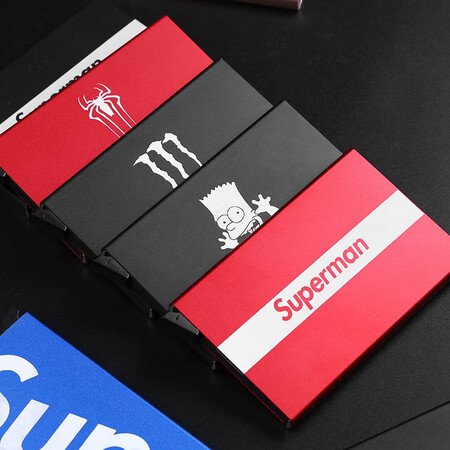 Ba Shi card holder male anime fashion brand metal card holder ultra-thin automatic pop-up anti-degaussing swipe card holder bank card holder card holder business card holder Jianghu Ba Shi card holder male anime fashion brand metal card holder ultra-thin automatic pop-up anti-degaussing swipe card holder bank card holder card holder business card holder Jianghu