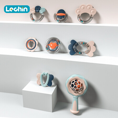 Leqin Lechin Baby Toys Newborn Fun Handbell Molar Teether Appease Toy Baby Rattle 8 Piece Set Leqin Lechin Baby Toys Newborn Fun Handbell Molar Teether Appease Toy Baby Rattle 8 Piece Set