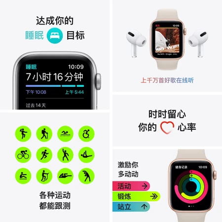 Apple Watch SE 2021 Smart Watch GPS Model 40mm Space Gray Aluminum Metal Case Midnight Color Sports Strap MKQ13CH/A Apple Watch SE 2021 Smart Watch GPS Model 40mm Space Gray Aluminum Metal Case Midnight Color Sports Strap MKQ13CH/A