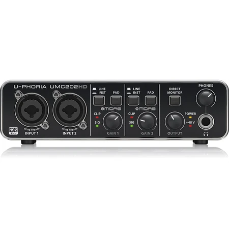 Behringer Behringer UMC202HD sound card professional USB recording external live K singing sound card audio interface guitar piano instrument recording Behringer Behringer UMC202HD sound card professional USB recording external live K singing sound card audio interface guitar piano instrument recording