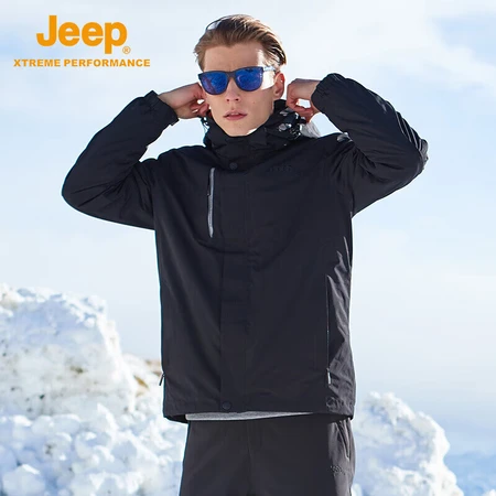 Jeep Men's Jacket Fleece Two-piece Outdoor Jacket Men's Three-in-One Couple Models Windproof Waterproof Warm Cold-proof Clothes Mountaineering Jacket Men's Brand Black M Jeep Men's Jacket Fleece Two-piece Outdoor Jacket Men's Three-in-One Couple Models Windproof Waterproof Warm Cold-proof Clothes Mountaineering Jacket Men's Brand Black M