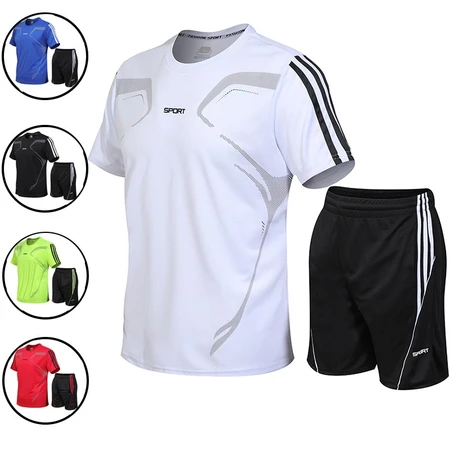 Sports suit men's new fashion all-match casual suit men's fitness quick-drying underwear male student basketball uniform thin section breathable running sportswear outdoor two-piece suit sportswear large size men's clothing green L Sports suit men's new fashion all-match casual suit men's fitness quick-drying underwear male student basketball uniform thin section breathable running sportswear outdoor two-piece suit sportswear large size men's clothing green L