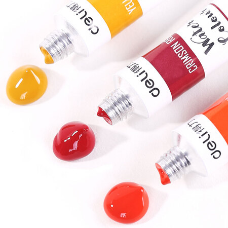 Powerful deli watercolor paint 24 colors 12ml large-capacity painting art dedicated portable professional-level student children's painting set portable tool sketching painting materials 73852 Powerful deli watercolor paint 24 colors 12ml large-capacity painting art dedicated portable professional-level student children's painting set portable tool sketching painting materials 73852