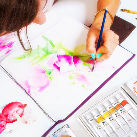 Powerful deli watercolor paint 24 colors 12ml large-capacity painting art dedicated portable professional-level student children's painting set portable tool sketching painting materials 73852 Powerful deli watercolor paint 24 colors 12ml large-capacity painting art dedicated portable professional-level student children's painting set portable tool sketching painting materials 73852
