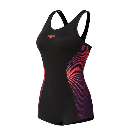 Speedo Fit Women's Swimsuit Swimming Fitness High-Performance Anti-Chlorine Fashion Sunscreen Slim Fit One Piece Swimsuit 810397B022 Black/Purple 32 Speedo Fit Women's Swimsuit Swimming Fitness High-Performance Anti-Chlorine Fashion Sunscreen Slim Fit One Piece Swimsuit 810397B022 Black/Purple 32