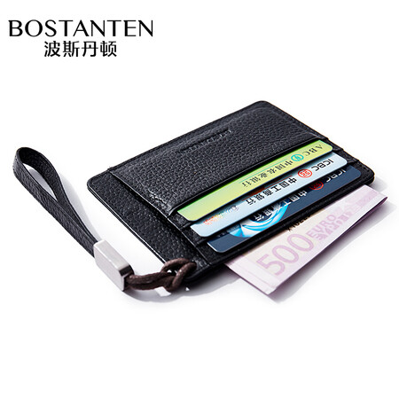 Bostendon card holder business card holder first layer cowhide men's driver's license leather case bank card holder wallet small wallet female black Bostendon card holder business card holder first layer cowhide men's driver's license leather case bank card holder wallet small wallet female black