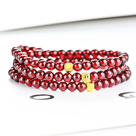 Shiyue Jewelry Wine Red Garnet Bracelet Silver Transfer Beads Bracelet Crystal Agate 5mm Shiyue Jewelry Wine Red Garnet Bracelet Silver Transfer Beads Bracelet Crystal Agate 5mm