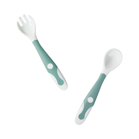 babycare baby food spoon, children's tableware training elbow spoon and fork, children's spoon set 2pcs 2108 amber green babycare baby food spoon, children's tableware training elbow spoon and fork, children's spoon set 2pcs 2108 amber green