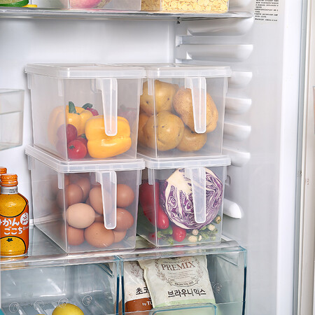 Bailu refrigerator crisper storage box food storage box miscellaneous grain storage box kitchen storage basket storage supplies value 2 transparent cover Bailu refrigerator crisper storage box food storage box miscellaneous grain storage box kitchen storage basket storage supplies value 2 transparent cover
