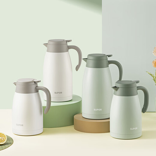 SUPOR termo de vacío para el hogar termo hervidor de gran capacidad botella de agua caliente 304 acero inoxidable 2.0L verde menta SUPOR termo de vacío para el hogar termo hervidor de gran capacidad botella de agua caliente 304 acero inoxidable 2.0L verde menta