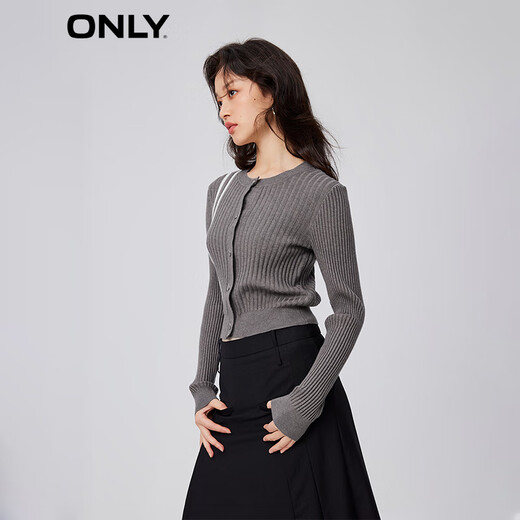 ONLY fashionable and versatile slim fit splicing suit short sweater for women 12343A020 G51 medium flower yarn gray L 170/88A ONLY fashionable and versatile slim fit splicing suit short sweater for women 12343A020 G51 medium flower yarn gray L 170/88A