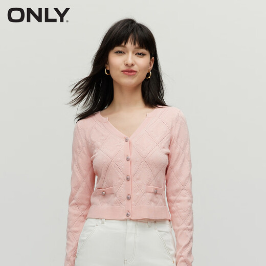 ONLY夏季百搭甜美风设计感编织V领短款针织衫女|12343A006 A19 白垩粉色CHALK PINK S 160/80A ONLY夏季百搭甜美风设计感编织V领短款针织衫女|12343A006 A19 白垩粉色CHALK PINK S 160/80A