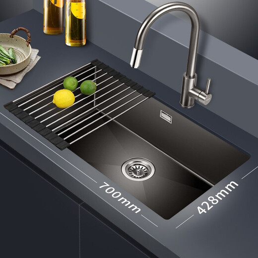 Olin black nano sink single sink set kitchen sink handmade sink sink under counter basin 9115H Olin black nano sink single sink set kitchen sink handmade sink sink under counter basin 9115H