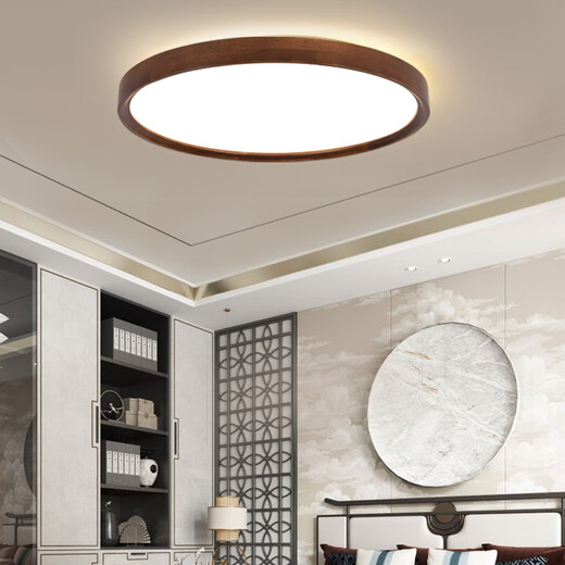 Gujia Lighting New Chinese Style LED Ceiling Lamp Simple Modern Living Room Lamp Wooden Art Restaurant Lamp Warm Bedroom Lamp Package 3301-round 400*50MM three-color dimming Gujia Lighting New Chinese Style LED Ceiling Lamp Simple Modern Living Room Lamp Wooden Art Restaurant Lamp Warm Bedroom Lamp Package 3301-round 400*50MM three-color dimming