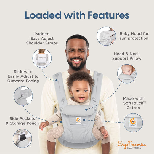 ERGObaby Ergou baby strap, front and rear four-style midnight blue 0-48 months old ERGObaby Ergou baby strap, front and rear four-style midnight blue 0-48 months old