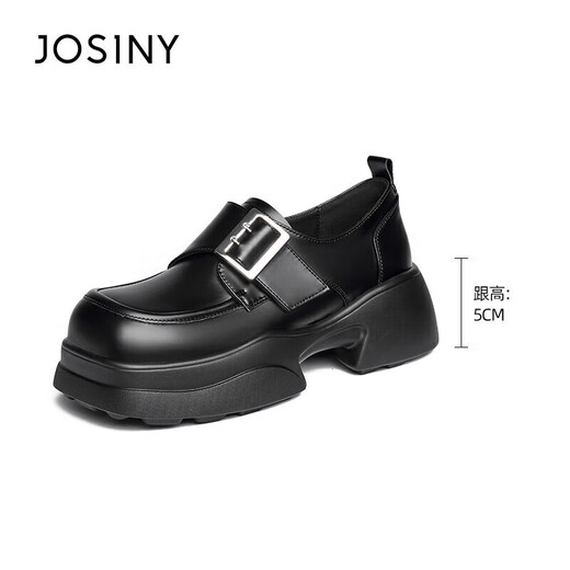 Zhuo Shini Oxford shoes, cool mid-heeled British shoes, college small leather shoes, spring fashion, versatile women's shoes, black 38 Zhuo Shini Oxford shoes, cool mid-heeled British shoes, college small leather shoes, spring fashion, versatile women's shoes, black 38